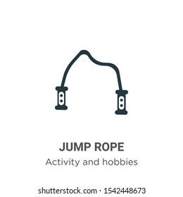 Jump rope vector icon on white background. Flat vector jump rope icon symbol sign from modern activities collection for mobile concept and web apps design.