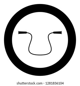 Jump rope for workout Skipping rope for sports fitness icon black color vector illustration flat style simple imagein circle round