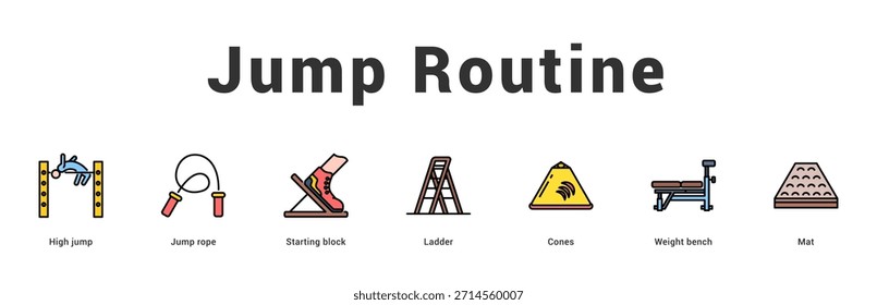 Ilustración de Anuncio de Web moderno y limpio con iconos temáticos para la comunicación visual
