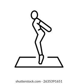 ícone de linha preta de ocorrências de salto para projetos digitais e de impressão.  Ícones mínimos de limpeza para aplicativos e sites. Ícones simples modernos para UI UX e branding