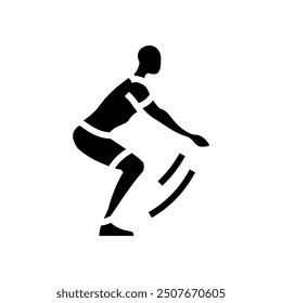 jump squats fitness exercise leg glyph icon vector. jump squats fitness exercise leg sign. isolated symbol illustration