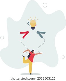 Jump start new business idea, knowledge to solve problem or creativity to think about solution concept,flat design with people.