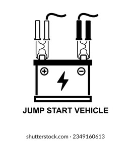 Jump start vehicle cable icon. Jumper cable icon isolated on background vector illustration.