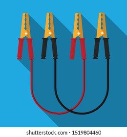 Jump start vehicle cable vector flat design.