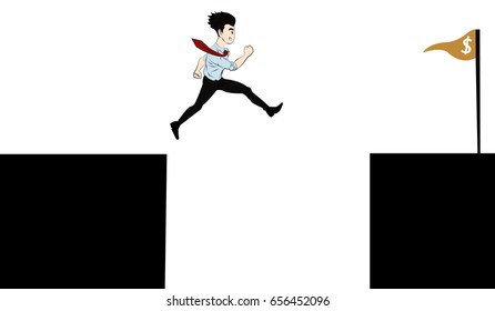 jump to success. Business vector concept illustration