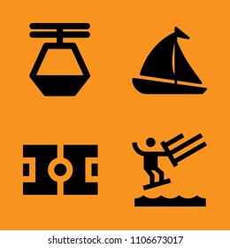 jump, tree, lift and outdoors icons set. Vector illustration for web and design