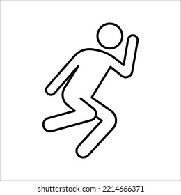 jump vector icon. isolated black simple line element illustration from entertainment concept on white background.