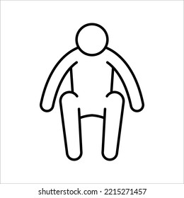jump vector icon. isolated black simple line element illustration from entertainment concept on white background.