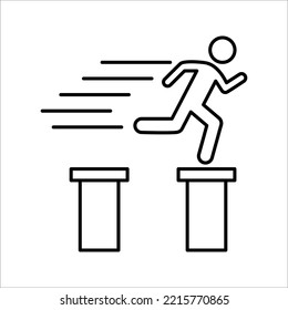 jump vector icon. isolated black simple line element illustration from entertainment concept on white background.