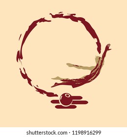 Jump vector illustration. Jump vector logo.  Boy jumping illustration