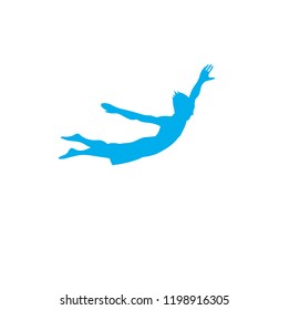Jump vector illustration. Jump vector logo.  Boy jumping illustration