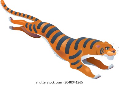 Jump vector orange tiger symbol new year 2022