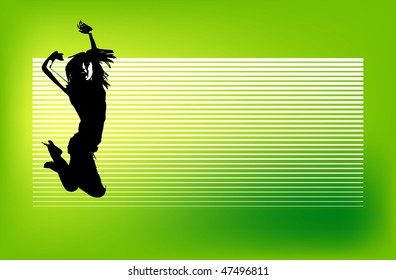 Jump! Vector silhouette.