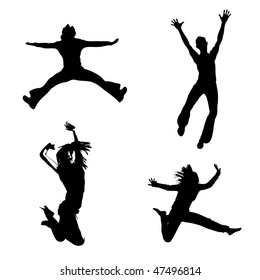 Jump! Vector silhouette.