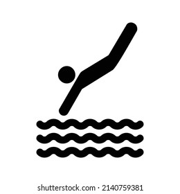 Jump Water Swimming Pool Icon .Sports icon. Simple flat vector illustration for your web site design, logo, app, UI.