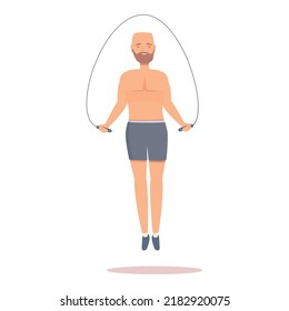 Jump workout icon cartoon vector. Jump rope. Sport exercise