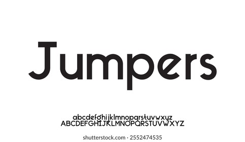 Jumper, abstract technology futuristic scifi alphabet font. digital space typography vector illustration design