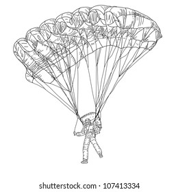 jumper, black and white vector illustration