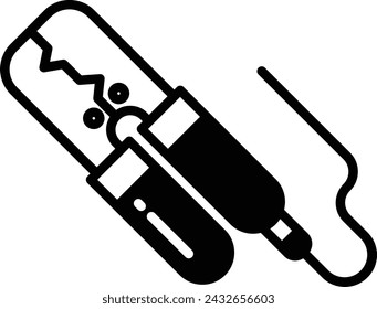 Jumper cables glyph and line vector illustration