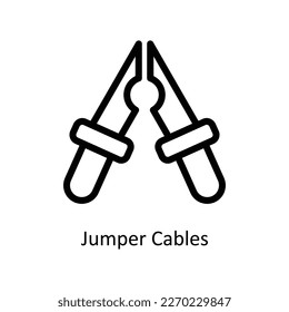 Iconos de contorno de vectores de cables del parachoques. Material gráfico simple