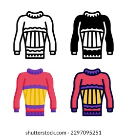 Colección de iconos de ropa de yumper