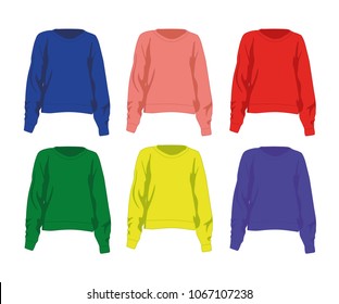 jumper different colors set realistic vector illustration isolated