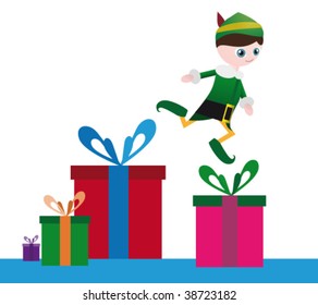 Jumper elf. Vector illustration.