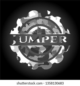 Jumper grey camouflaged emblem