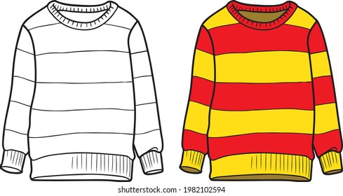 Jumper  line vector illustration isolated on white background