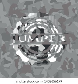 Jumper on grey camo pattern