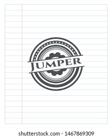 Jumper pencil strokes emblem. Vector Illustration. Detailed.