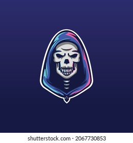 Jumper Skull Icon Vector Illustration. Mascot logo design template
