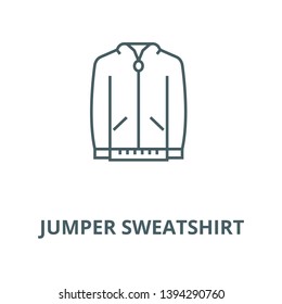 Jumper sweatshirt vector line icon, linear concept, outline sign, symbol