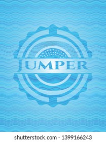 Jumper water wave representation emblem background. Vector Illustration. Detailed.