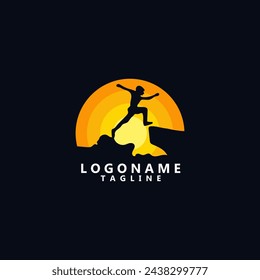 jumping adventure  template logo design
