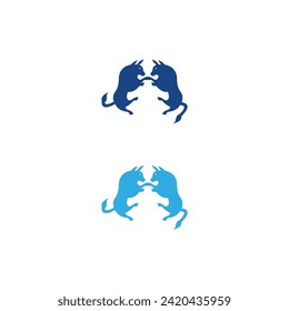 Jumping amazing bull animal logo design 