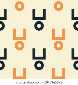 Jumping back seamless pattern. Strict line geometric pattern for your design.