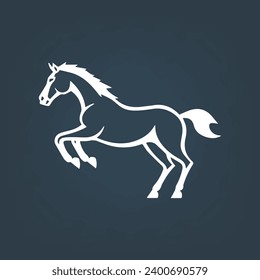  Jumping Black horse , vector illustration