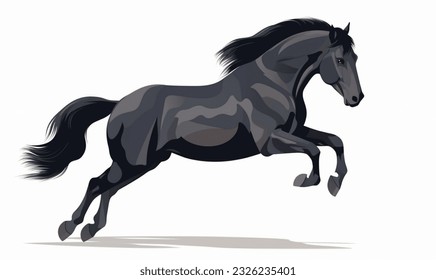 jumping black horse,white background ,black horse ,jumping horse