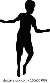 a jumping boy body silhouette vector