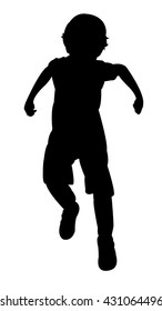 jumping boy body silhouette vector