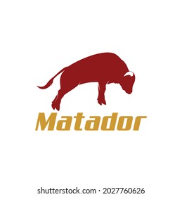 Jumping Buffalo Bull Bison Logo Design Stock Vector (Royalty Free ...