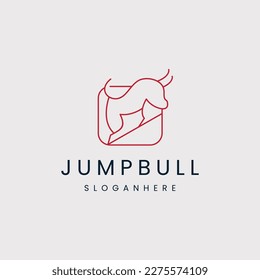 jumping bull in animals abstract design .