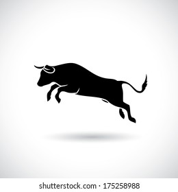 Jumping bull - vector illustration