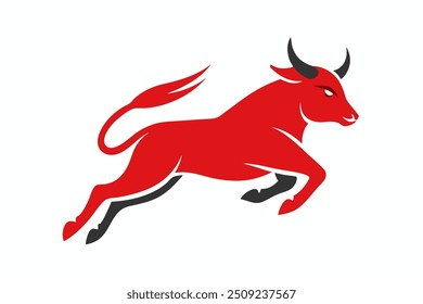 A jumping Bull vector illustration
