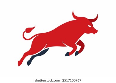 A jumping Bull vector illustration