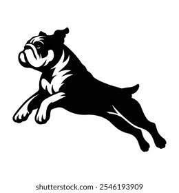 Saltar bulldog silueta Clipart Ilustración vectorial