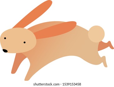 Jumping bunny - vector isolated illustration in flat style - cute cartoon rabbit