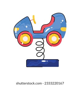 Salto del garabato del vector del doodle de coche relleno Sticker. archivo EPS 10