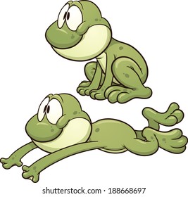 Jumping Cartoon Frog Vector Clip Art Stock Vector (Royalty Free ...